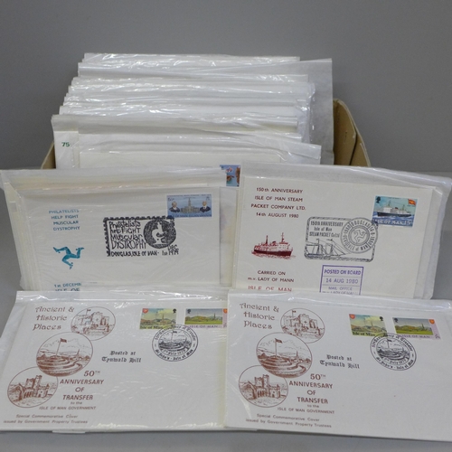 701 - Stamps; a box of Isle of Man event covers