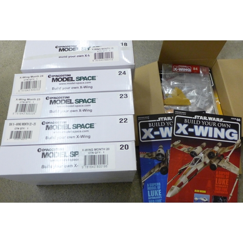 712 - DeAgostini Build Your Own X-Winlg model kit parts, six boxes, four issues per box