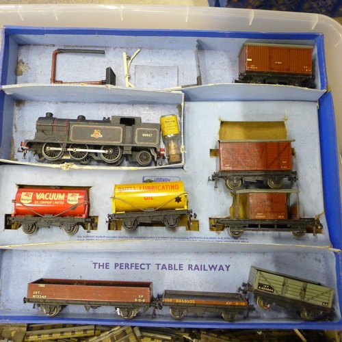 720 - A collection of Hornby Dublo model rail, an EDG17 Electricc Train Set, track, etc.