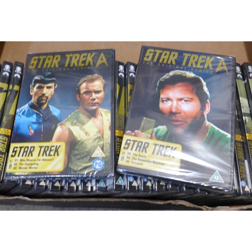 741 - A full set of 28 Star Trek DVDs (The Original Series), 22 DVDs still unopened in original cellophane... 
