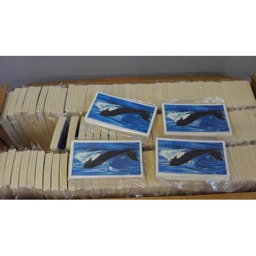 762 - A box of approximately 110 sets of John Player & Sons (Grandee) The Living Ocean 1985 cigarette/ciga... 