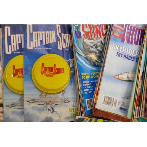 780 - Early 1990s Gerry Anderson comics, with free gifts attached; Captain Scarlet, Thunderbirds, Stingray... 