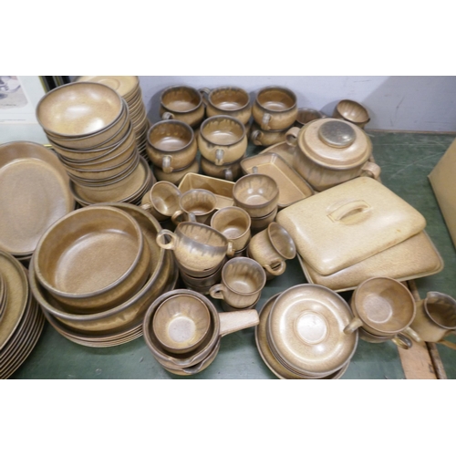 794 - A large collection of Denby Romany pottery dinner and teawares; 13 dinner, 16 tea, 10 medium plates,... 