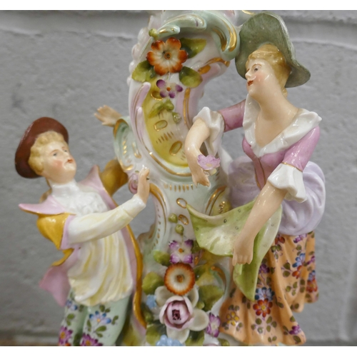 815 - Four German porcelain figural candle holders