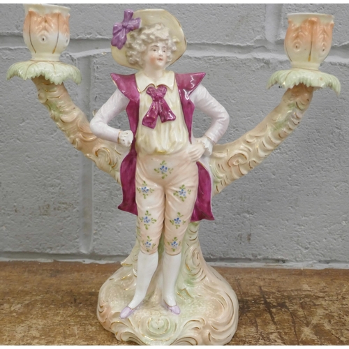 815 - Four German porcelain figural candle holders