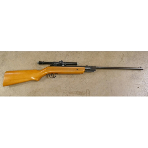 820 - A C22 air rifle (55388), made in Hungary with a BSA 4x15 scope