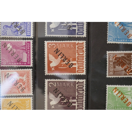 821 - Stamps; early mint Berlin stamps on stock card, catalogued at over £900