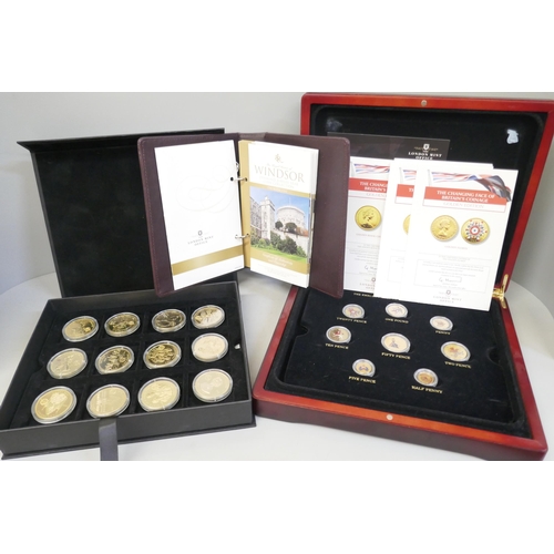 846 - Two London Mint office coins sets, Windsor Diamond Jubilee Year Coin Collection and The Changing Fac... 