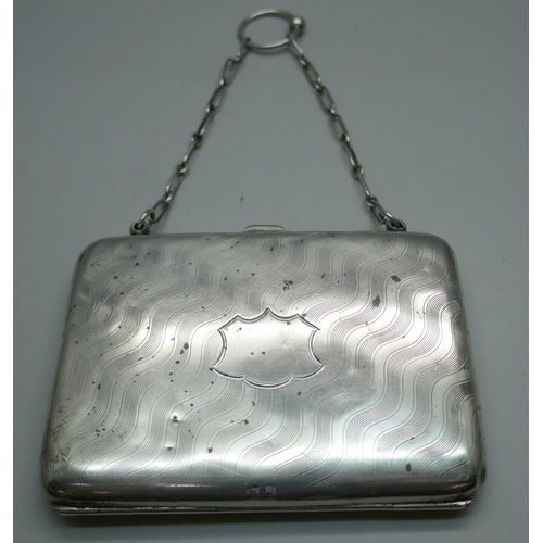 851 - A silver purse, Birmingham 1938