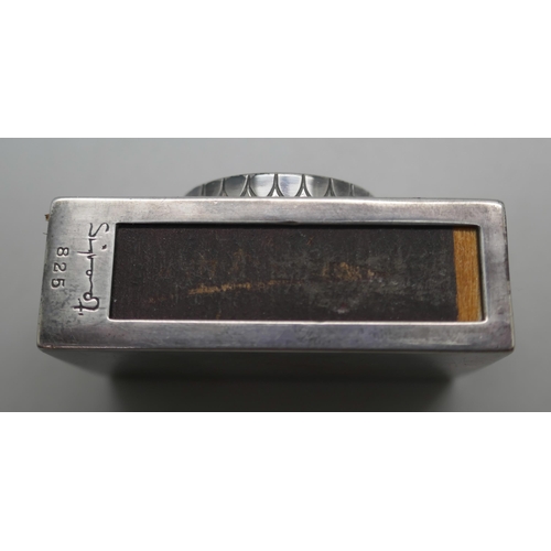 863 - A silver Georg Jensen matchbox holder signed Sigvaard Bernadotte, London import mark for 1962