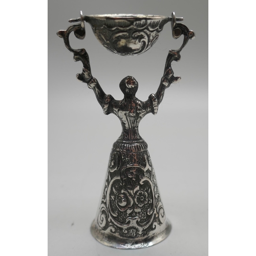 867 - A German 800 silver wager cup, 77mm