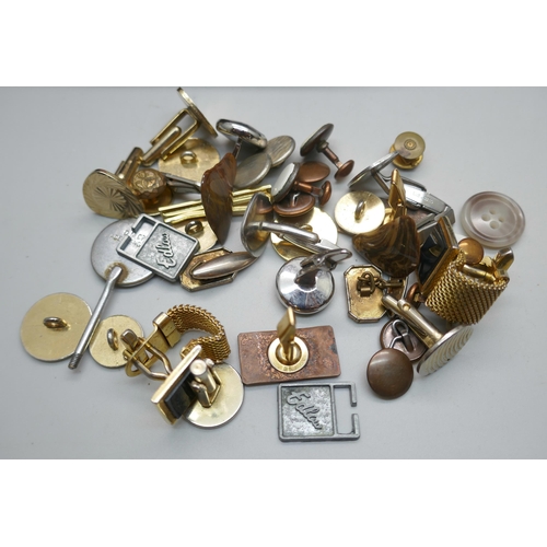 873 - Cufflinks including Masonic, tie-pins, etc.