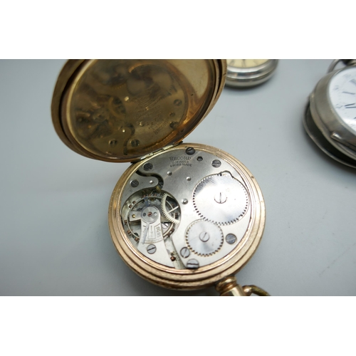 876 - Four pocket watches, a fob watch and two wristwatches