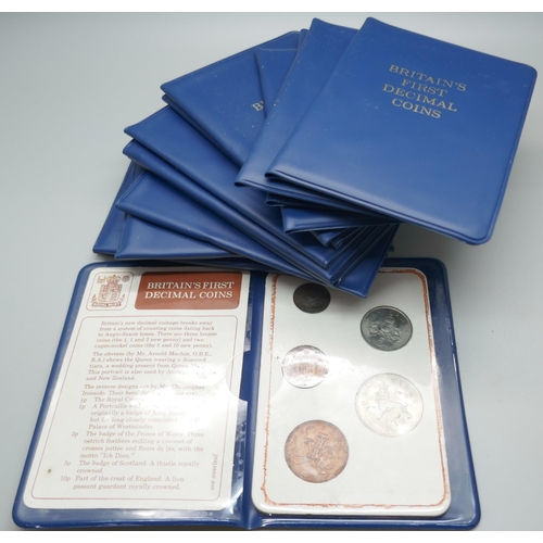 884 - Fifteen Britain's first decimal coin sets