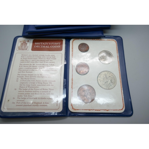 884 - Fifteen Britain's first decimal coin sets