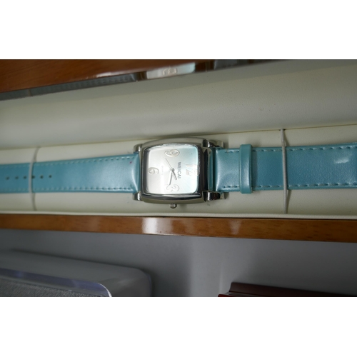 915 - Fashion wristwatches and a Rotary wristwatch box