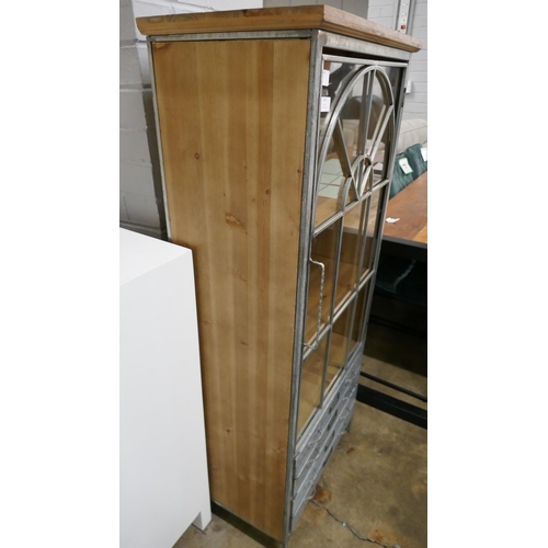 1430 - A wood and metal industrial style cabinet