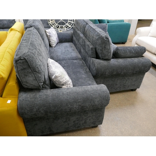 1455 - A Kylie dark grey three seater sofa and two seater sofa