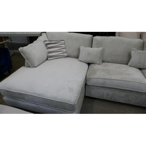 1456 - Barker and Stonehouse magnesium velvet L shaped sofa RRP £3295