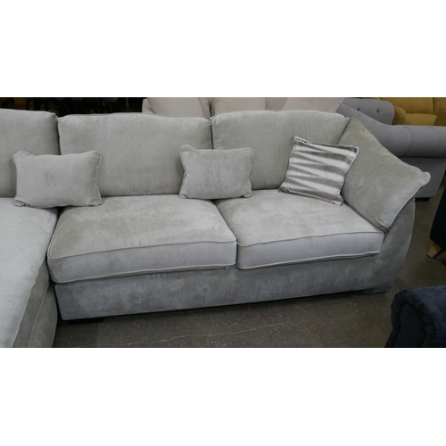 1456 - Barker and Stonehouse magnesium velvet L shaped sofa RRP £3295