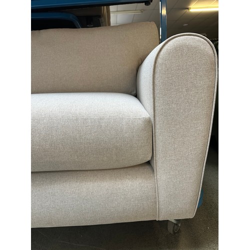 1490 - Oatmeal linen three seater sofa