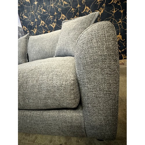 1500 - Charcoal hopsack three seater sofa with scatter cushion covers