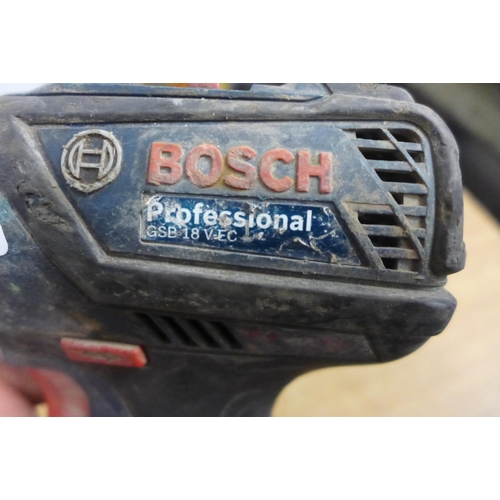 2059 - A DeWalt DCD778 brushless motor power drill and a Bosch Professional GSB 18 V-EC cordless power dril... 