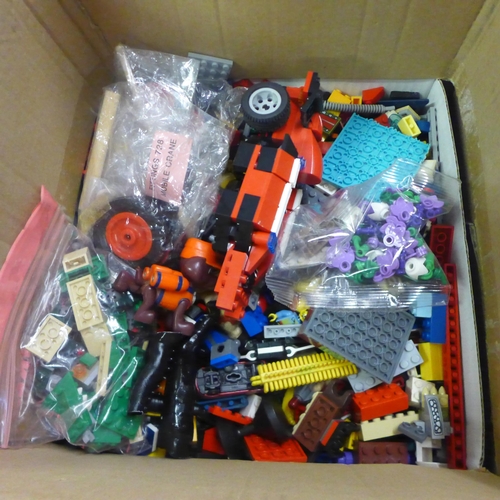 2091 - A box of assorted Lego and other branded building blocks