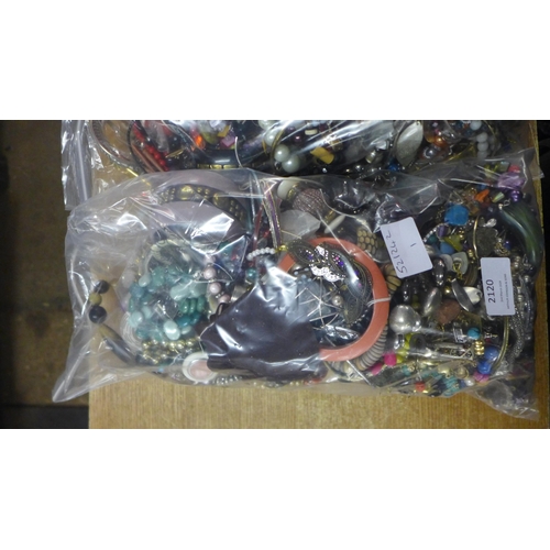 2120 - 2 Bags of costume jewellery