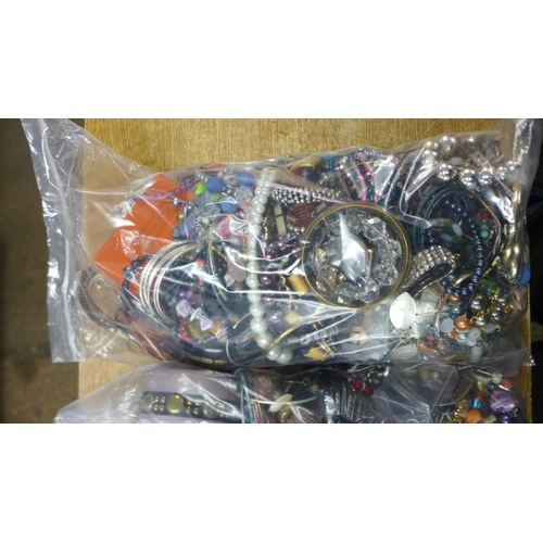 2120 - 2 Bags of costume jewellery