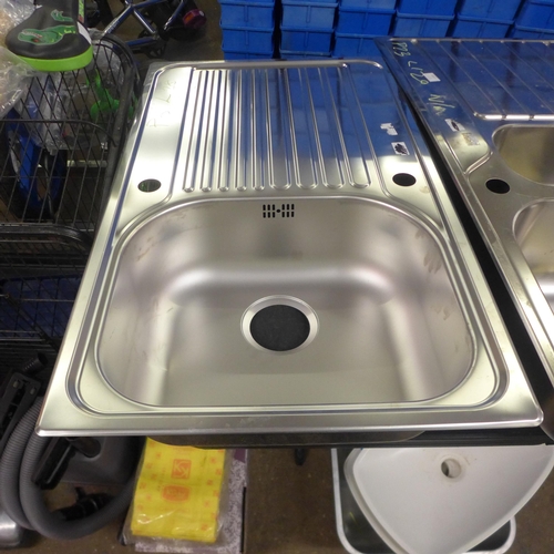 2183 - A large quantity of assorted basins, sinks and taps including Alveus stainless steel bowls, Blanco a... 