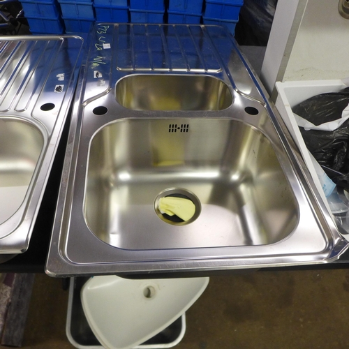 2183 - A large quantity of assorted basins, sinks and taps including Alveus stainless steel bowls, Blanco a... 