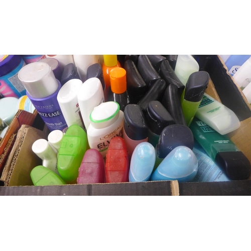 2397 - A box of various creams including: Nivea moisturising cream, Right Guard Extreme shower gel, Garnier... 