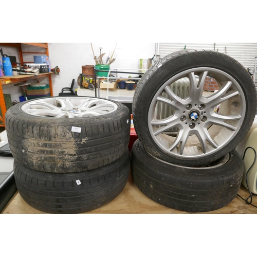 2326 - A set of four front and rear BMW M Sport alloy wheels and tires (225/40/19) and (235/45/19)