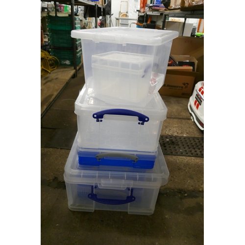 2344 - 8 Plastic storage boxes