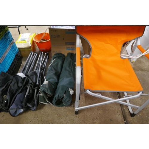 2347 - Five assorted folding camping chairs