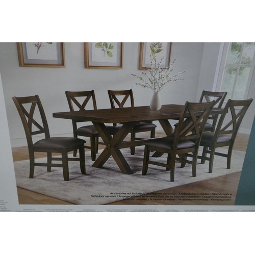 1544 - Blakely 7Pc Dining Set Extendable Whalen, orginal RRP £666.66 + VAT - marked table top (4195-23) * T... 