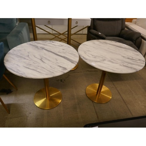 1549 - Two circular marble effect tables