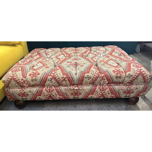 1422 - Aztec upholstered buttoned footstool