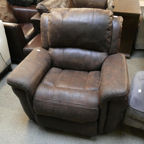 1560 - A Power Fabric Recliner chair with Heat & Massage(damaged wiring), original RRP £374.91 + VAT (4196-... 