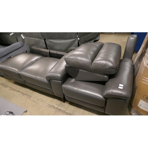 1563 - Grace Grey Leather Corner Power Recliner, original RRP £1583.33 + VAT - missing parts and sections (... 