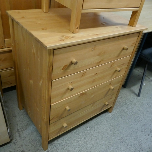 1608 - A pine wardrobe, a chest of drawers and a pair of bedside chests - boxed * this lot is subject to VA... 