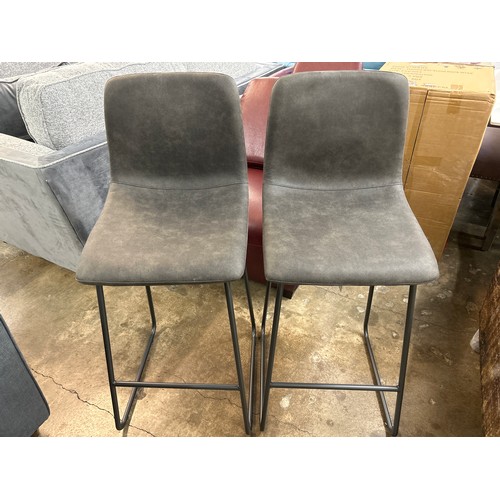 1408 - A pair of dark grey Hanna bar stools