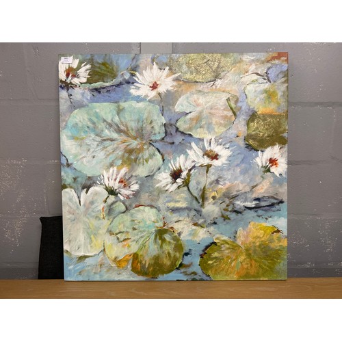 1602 - A water lilies print on canvas