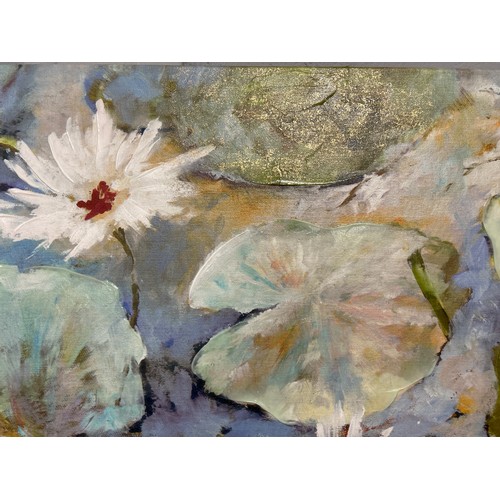 1602 - A water lilies print on canvas