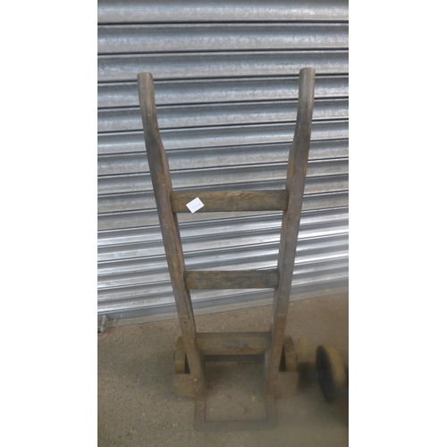 2218 - Two heavy duty steel sack trolleys