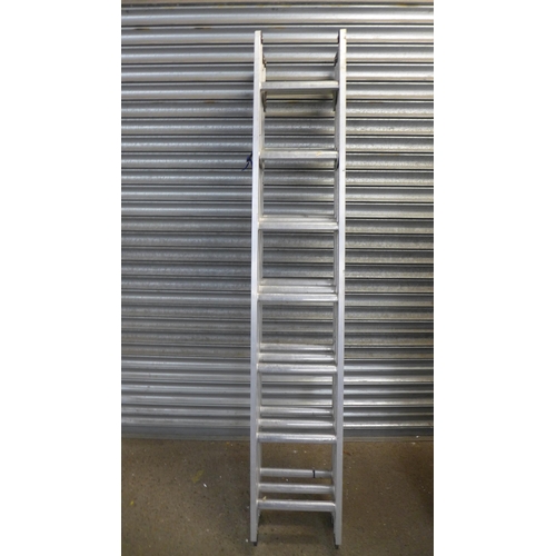 2226 - A 6-rung aluminium stepladder, a 21-rung triple extension ladder and a 12-rung double extension ladd... 