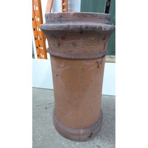 2257 - Two terracotta chimney pots