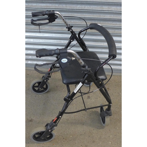 2279 - A Lomax small wheeled wheelchair with foot rests and an NRS Healthcare four wheeled rollator/walking... 