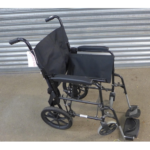 2279 - A Lomax small wheeled wheelchair with foot rests and an NRS Healthcare four wheeled rollator/walking... 